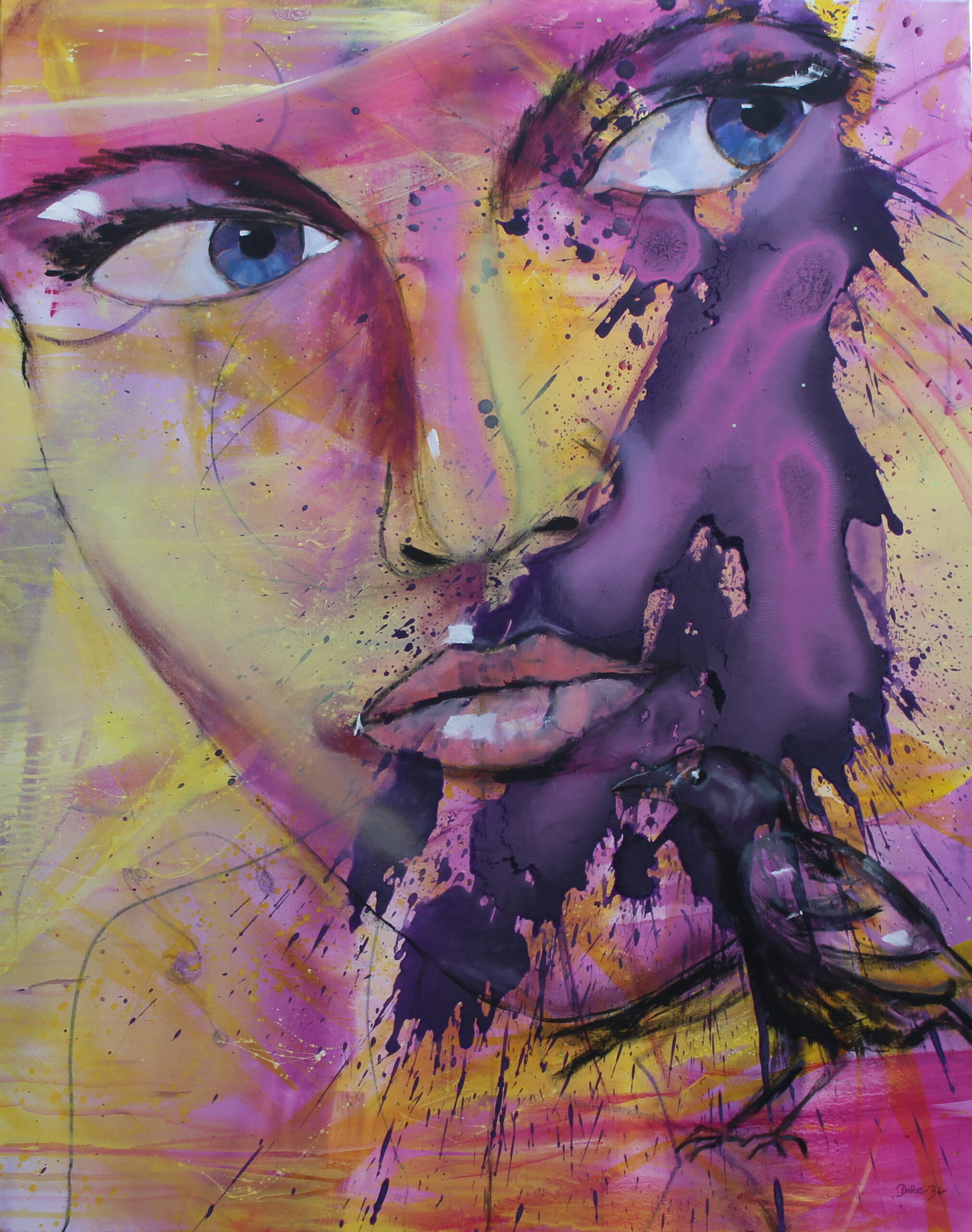 Kraftbild Rabe 80X100 privat Acryl, Öl